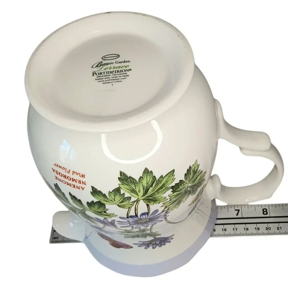 Portmeirion Botanic Garden Pitcher Jug Anemone & Butterfly Design 48 oz 7.5 x 5